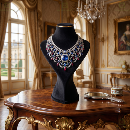 Premium Quality Leather Velvet Necklace Statue for Jewellery Display | Elegant Necklace Stand Holder