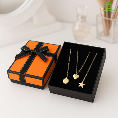 Luxury Orange Jewellery Case – Keep Your Rings, Earrings & Necklaces Organized