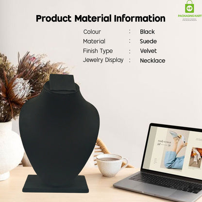Black Velvet Jewellery Display Bust – Necklace & Pendant Stand