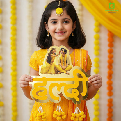 Unbreakable Haldi Mehndi Ceremony Decoration Board for Wedding/Marriage/Shaadi/Shadi Celebration for Haldi Mehandi Ceremony Decoration