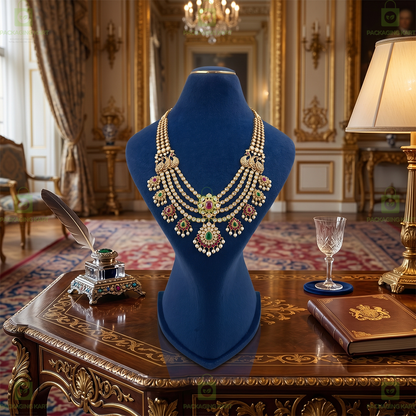 Premium Quality Leather Velvet Necklace Statue for Jewellery Display | Elegant Necklace Stand Holder