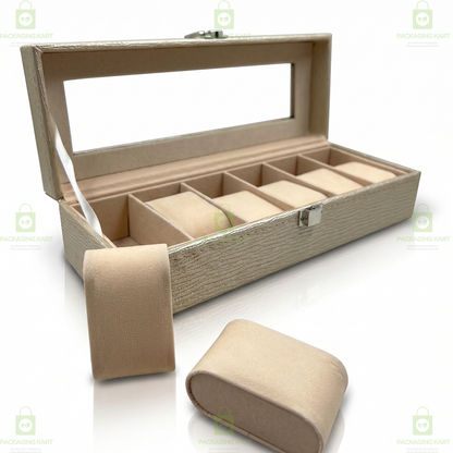 Portable 6 Slot Watch Collection Box for Watches & Bracelets