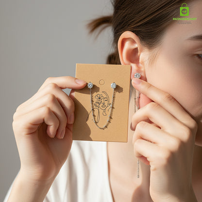 Brown Earring Jewellery Card | Premium Display Backing