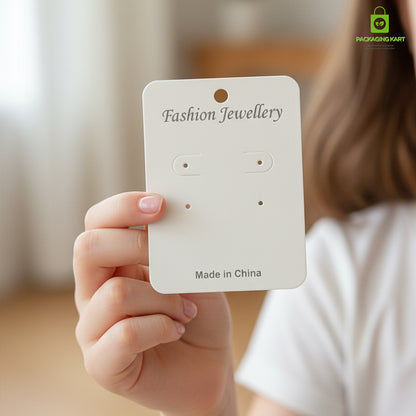 White Plastic Earring Jewellery Card | Premium Display Holder
