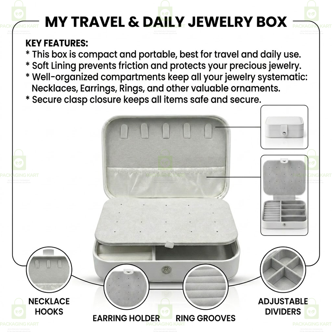 Premium 2 Step Jewellery Box for Women – Velvet Organizer Gift Case for Rings, Earrings & Necklace