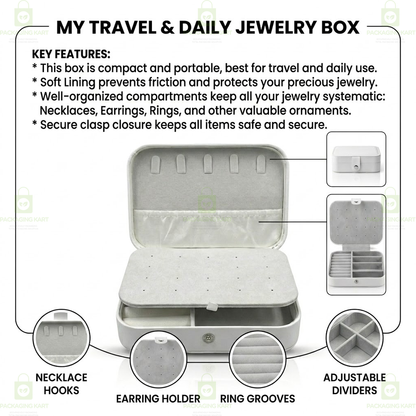 Premium 2 Step Jewellery Box for Women – Velvet Organizer Gift Case for Rings, Earrings & Necklace