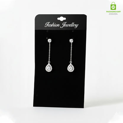 Black Velvet Jewellery Card | Premium Earring & Pendant Display