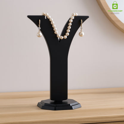 Minimalist Black Earring Holder – Y Shape Jewelry Organizer