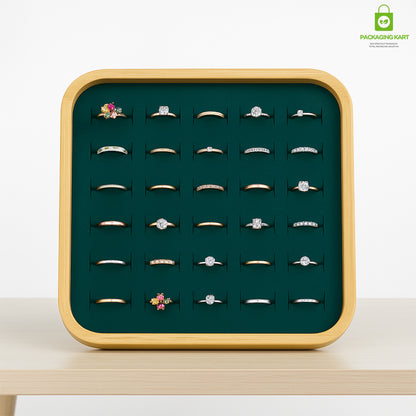 Premium Green Jewellery Ring Tray – Elegant Storage Solution