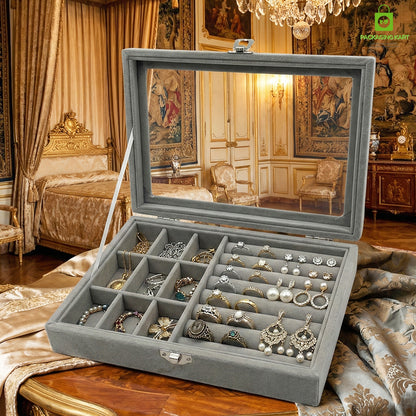 Elegant Watch and Bracelet Display Tray with Glass Mirror Base