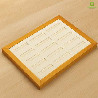 Elegant Wooden Kada Velvet Jewellery Tray – Perfect for Display
