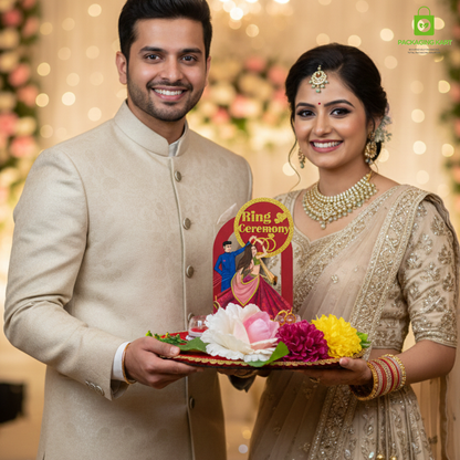 Premium Ring Ceremony Decoration Set for Engagement Function – Elegant Wedding Decor Items