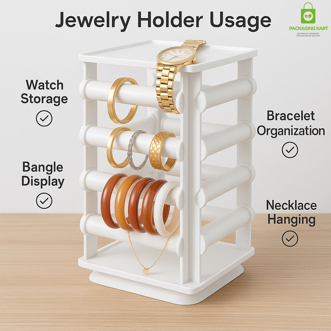 Heavy Duty 16-Tier Bangle & Watch Display Rack for Retail