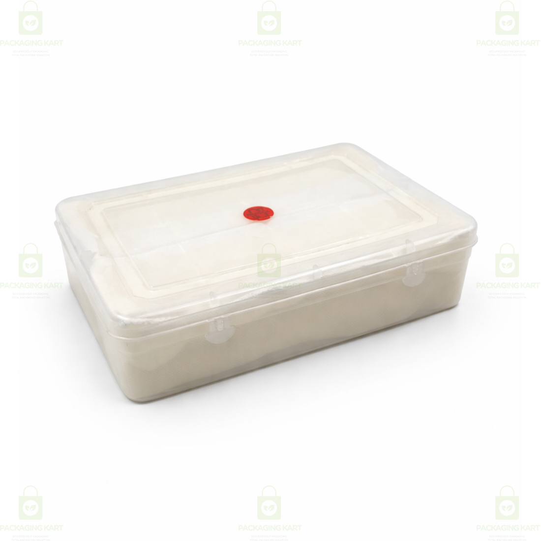Transparent Plastic Jewellery Storage Box with Soft White Cushion Cotton Padding for Protection