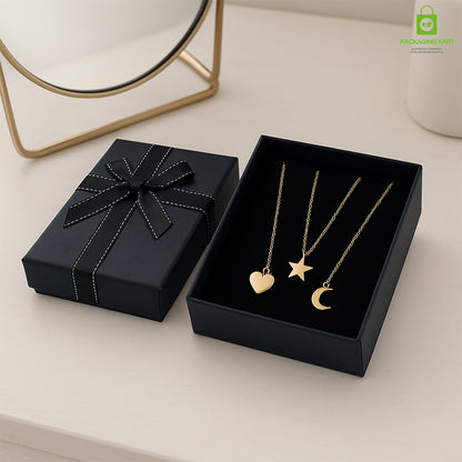 Premium Black Jewellery Organizer Box for Rings, Necklaces & Earrings