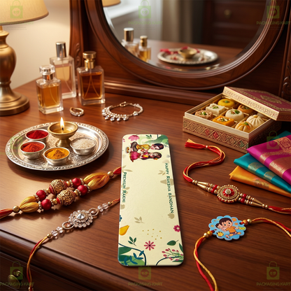 Luxury Rakhi Greeting Card with Traditional Indian Design