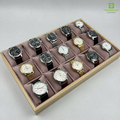 Wooden Jewellery Display Tray for Showroom Use – Watch, Kada & Bracelet (12 Slots)