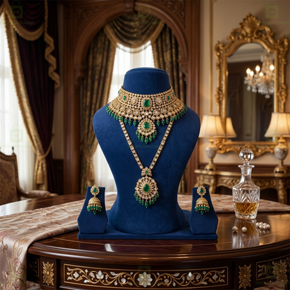 Wooden Velvet Jewellery Stand for Necklaces – Stylish Chain & Pendant Organizer