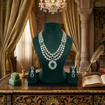 Wooden Velvet Necklace Holder Stand – Premium Jewellery Display Organizer