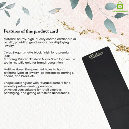 Premium Black Set Card for Fashion Jewellery Presentation