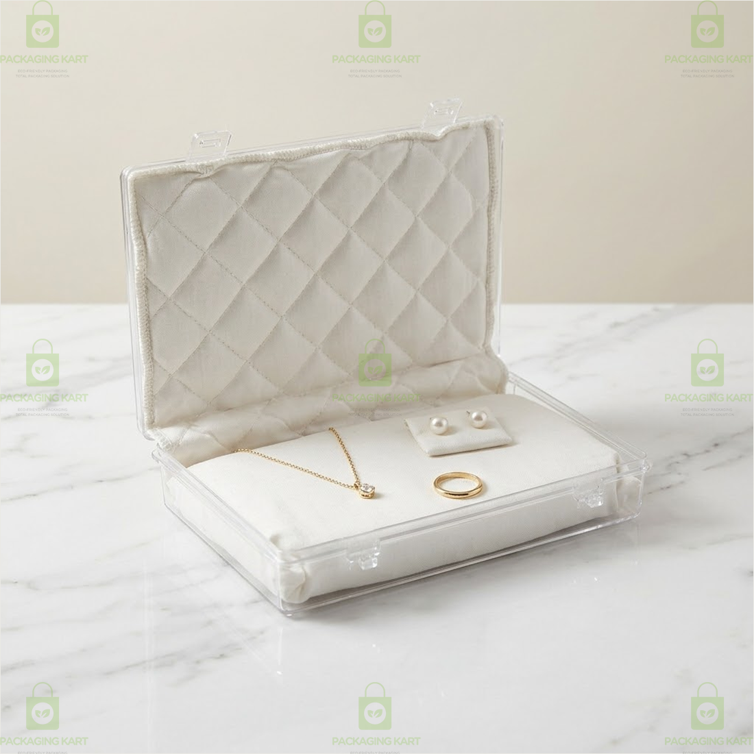 Premium Jewelry Packaging Box with Soft Cotton Cushion Insert