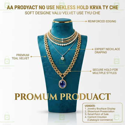 Premium Velvet Necklace Set Storage Case with Leather Exterior for Women