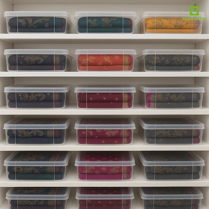Transparent Plastic Saree Box – Easy View Storage