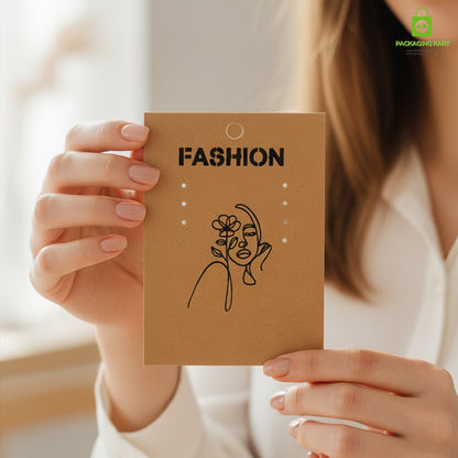Brown Earring Jewellery Card | Premium Display Backing