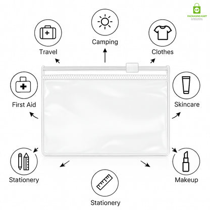 Jewellery Organiser Storage Pouches Clear Zip Lock Cover for Rings, Earings, Necklace, Transparent