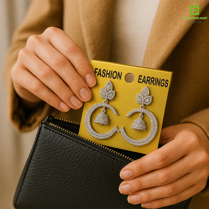 Golden Earrings Display Card – Elegant Jewelry Holder for Studs & Danglers