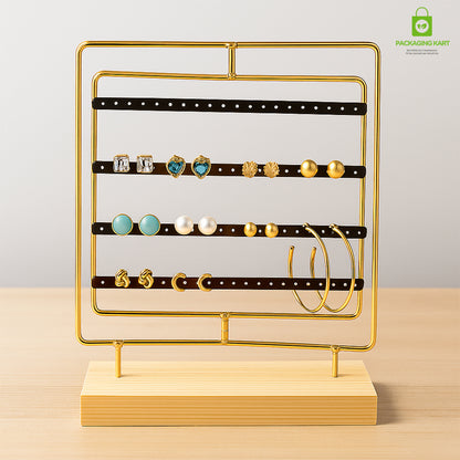 Fancy Yellow Earrings Tray – Elegant Holder for Studs & Danglers