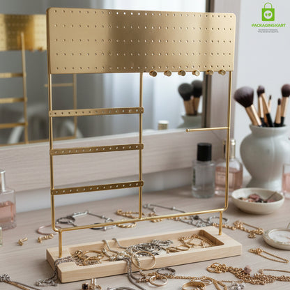 Premium Jewellery Gold Frame Earrings Stand Holder
