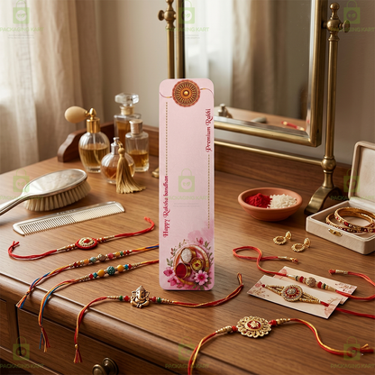 Premium Designer Rakhi Card for Brother – Elegant Raksha Bandhan Greeting Card
