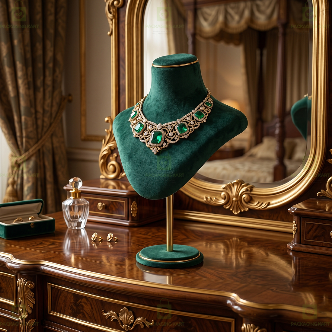 Premium Quality Velvet Foldable Jewellery Necklace Stand | Elegant Necklace Display Holder