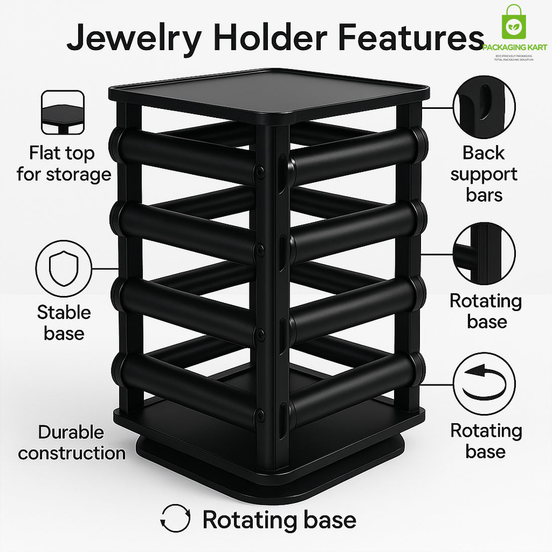 Heavy Duty 16-Tier Bangle & Watch Display Rack for Retail