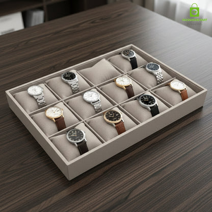Wooden Jewellery Display Tray for Showroom Use – Watch, Kada & Bracelet (12 Slots)