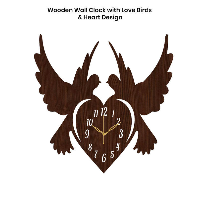 Classic Wooden Analog Wall Clock for Bedroom & Hall