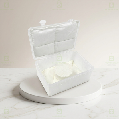 Durable Jewellery Plastic Storage Box with Soft White Cushion Cotton Lining for Protection