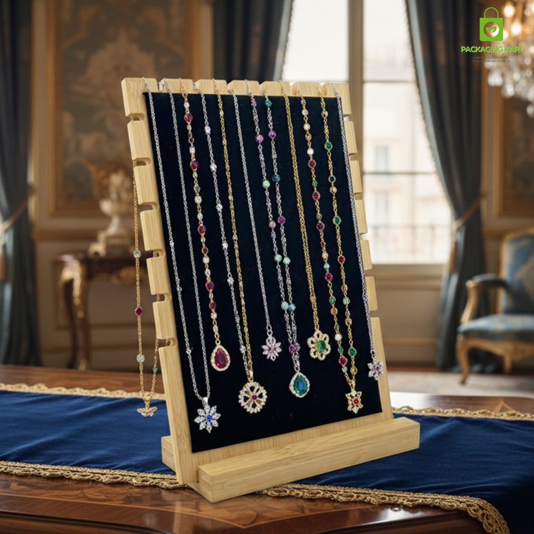 Fancy Black Velvet Chain Pendant Tray – Durable & Elegant