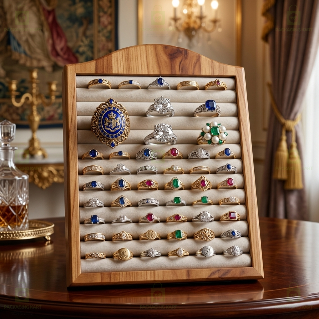 Wooden Ring Stand for Jewellery Display | Premium Ring Holder Organizer for Shop & Home