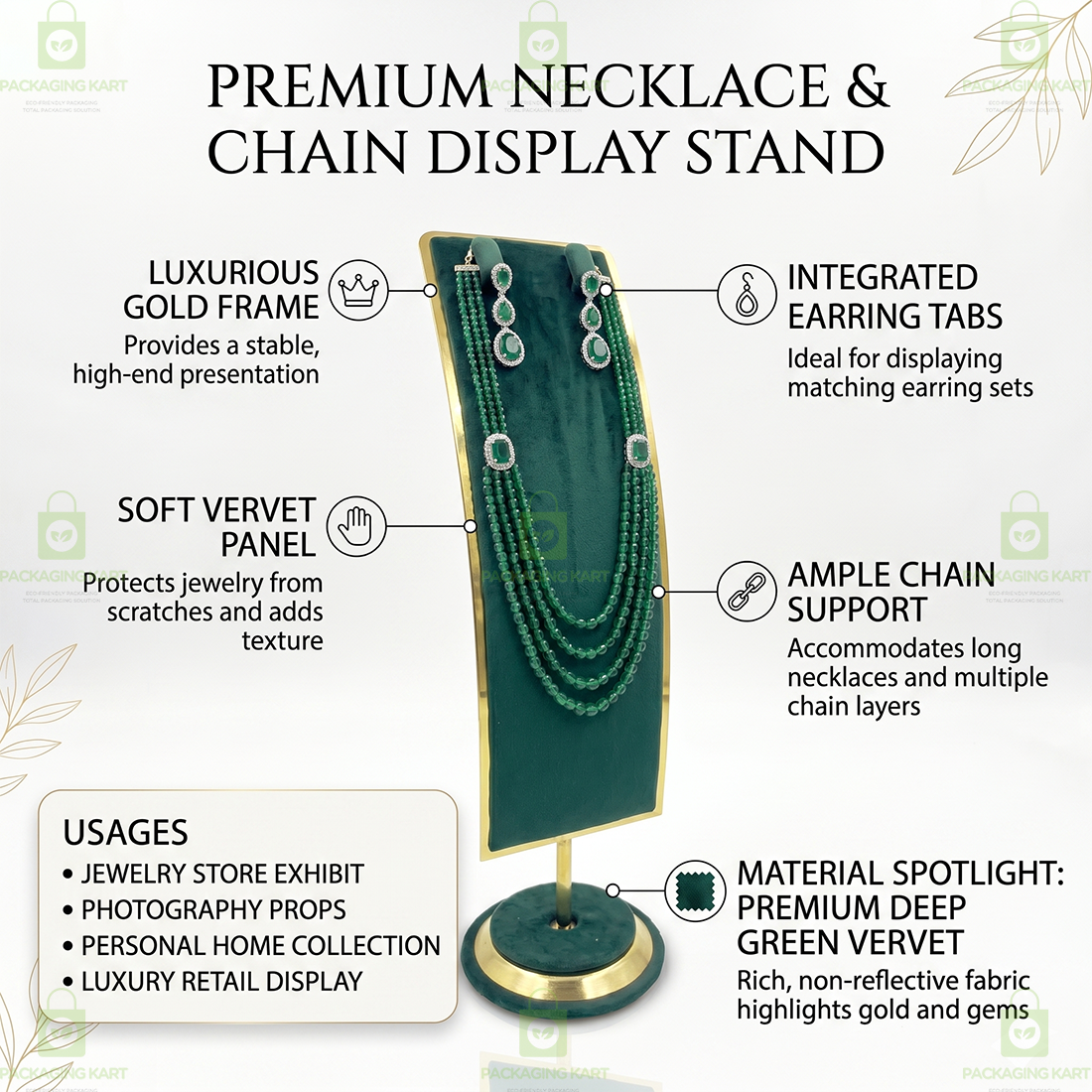 Luxury Velvet Jewellery Bust Stand for Necklace and Pendant Collection