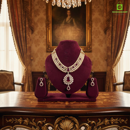 Red Velvet Jewellery Display Statue – Professional Presentation