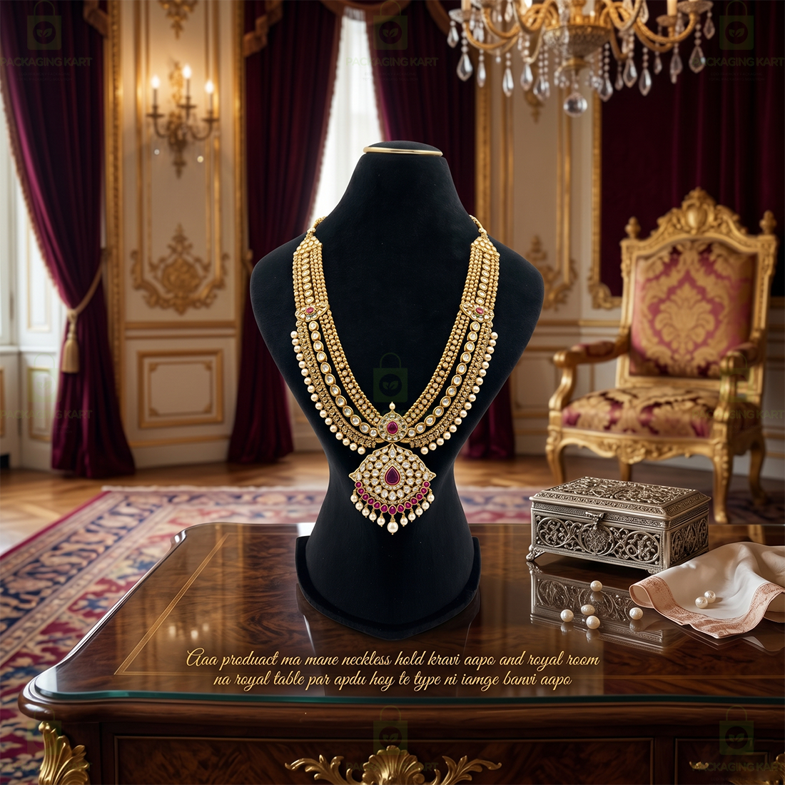 Premium Quality Leather Velvet Necklace Statue for Jewellery Display | Elegant Necklace Stand Holder