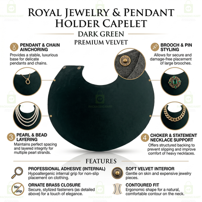 Premium Quality Leather Velvet Foldable Necklace Statue for Jewellery Display | Elegant Necklace Stand