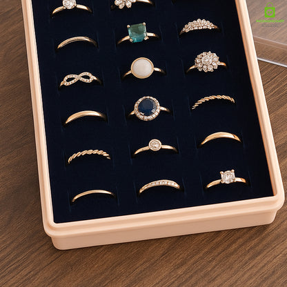 Elegant Blue Velvet Ring Box – Premium Jewellery Gift Packaging