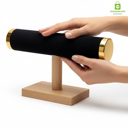 Wooden Velvet Bangles Display Stand – Single Roll Jewellery Organizer