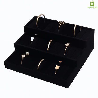Elegant Black 3 Step Kada Bracelet – Perfect for Jewellery Tray Display