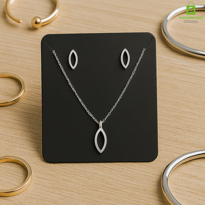 Black Jewellery Display Card – Plastic Set Card for Earrings & Necklace