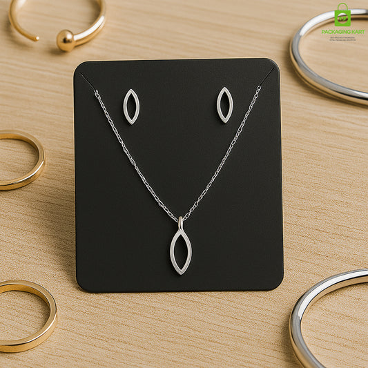 Black Jewellery Display Card – Plastic Set Card for Earrings & Necklace