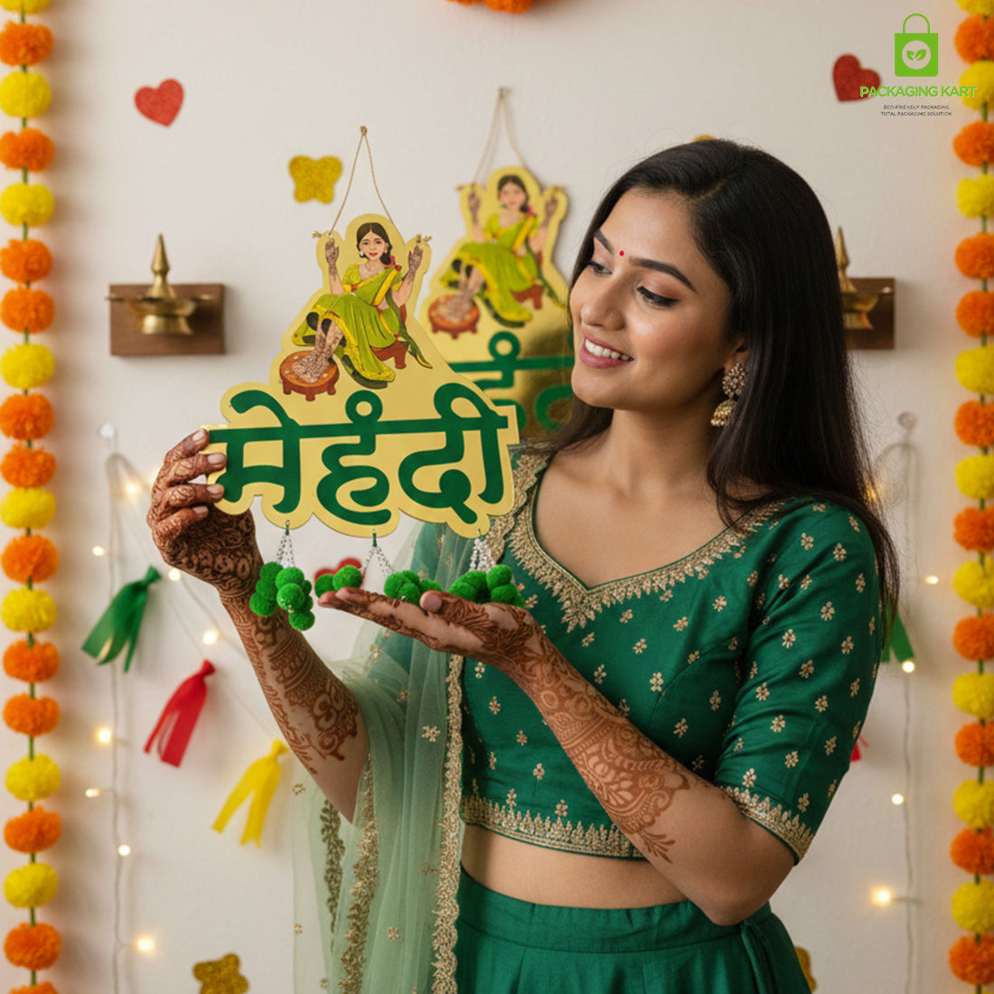 Mehndi Door Board for Home & Wedding Decorations | Themed Door Decor for Party, Celebration, and Wedding Events